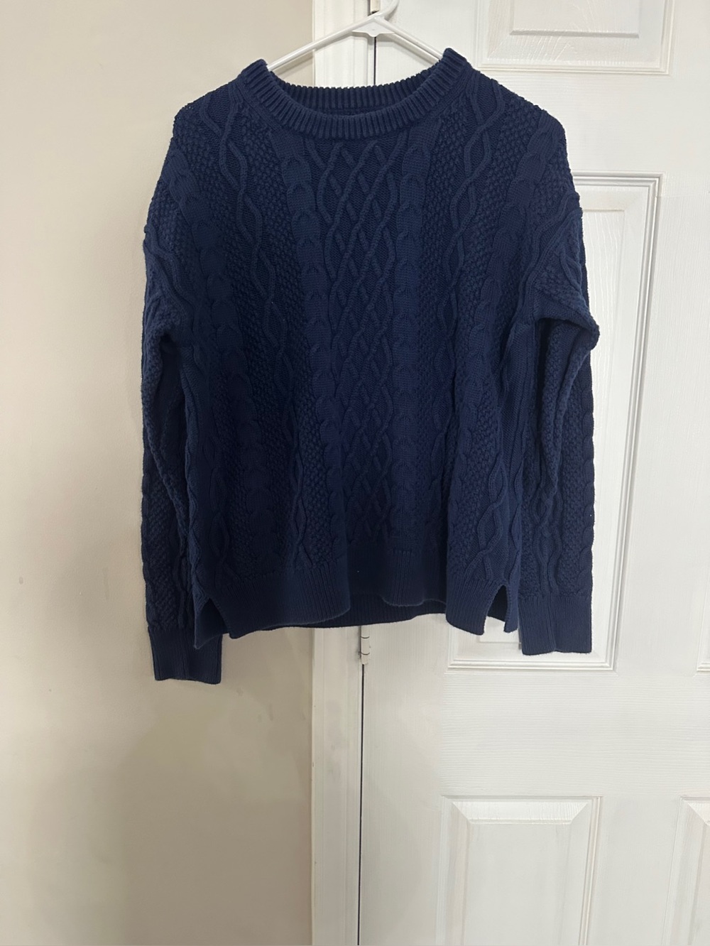 J. Crew Navy Ribbed Crewneck Sweater